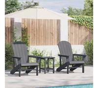 Garden Chair 2pc Light Grey Polyethylene Outdoor Armchairs 82x74x92 cm Stackable