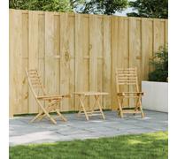 Garden Chair 2pc Natural Bamboo 43x54x88cm Foldable Outdoor Patio Seating Dining