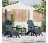 Garden Chair 2pc Navy Polyethylene Outdoor Stackable 83x74x92 cm Durable Set