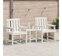 Garden Chair 2pc White HDPE 65.5x59x88cm Outdoor Modern Stackable Patio Armrests
