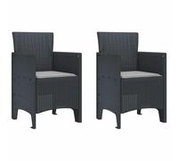 Garden Chair 2pcs Anthracite Polypropylene 53x49x85cm Stackable Ergonomic Modern