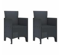 Garden Chair 2pcs Anthracite Polypropylene 53x49x85cm Stackable Outdoor Modern