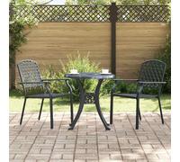 Garden Chair 2pcs Anthracite Steel Mesh Stackable 56x65x89cm Patio Weatherproof