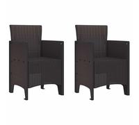 Garden Chair 2pcs Brown Polypropylene 53x49x85cm Outdoor Modern Comfortable Set