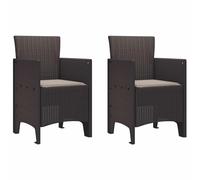 Garden Chair 2pcs Brown Polypropylene Stackable Outdoor Armchair 53x49x85cm Set