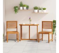 Garden Chair 2pcs Brown Solid Acacia Wood 50x50x91cm Outdoor Seating Pair Set.