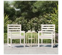 Garden chair 2pcs solid pine wood white pine 60x48x91cm outdoor patio set
