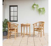 Garden Chair 2pcs Solid Teak Brown 63x58x89cm Patio Outdoor With Arms Set