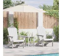 Garden Chair 2pcs White Polyethylene 82x74x92cm Weatherproof Patio Seat Outdoor