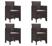 Garden Chair 4 Pcs Brown 53 X 49 X 85 Cm Polypropylene