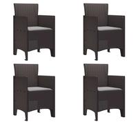 Garden Chair 4 Pcs Brown 53 X 49 X 85 Cm Polypropylene