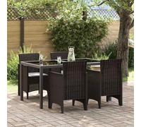 Garden Chair 4pc Brown Polypropylene Rattan Effect Outdoor 53x49x85 cm Stackable
