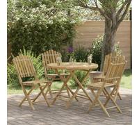 Garden Chair 4pc Foldable Natural Bamboo 42x53x90cm Indoor Outdoor Modern Dining
