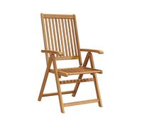 Garden chair 6pc Brown Solid Acacia Wood Foldable 57x69x111cm Adjustable Vintage