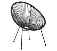 Beliani Garden Chair Acapulco Ii Pe Rattan Black