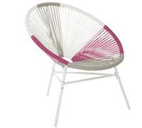 Beliani Garden Chair ACAPULCO PE Rattan Fuchsia Pink