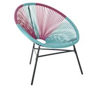 Beliani Garden Chair Acapulco Pe Rattan Turquoise