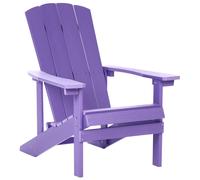 Beliani Outdoor Lounger Chair Plastic Wood for Patio Yard Purple Adirondack