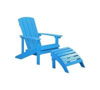 Garden Chair ADIRONDACK with Footstool Blue