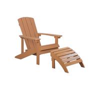 Garden Chair ADIRONDACK with Footstool Brown