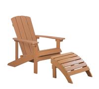 Garden Chair ADIRONDACK with Footstool Brown