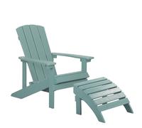 Garden Chair ADIRONDACK with Footstool Turquoise