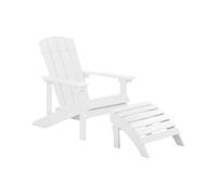 Garden Chair ADIRONDACK with Footstool White