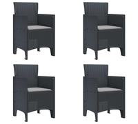 Garden chair Anthracite Polypropylene 53x49x85cm Comfortable Outdoor Set of 4 UK