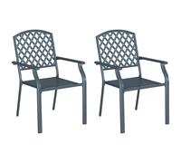 Garden Chair Anthracite Steel Outdoor Armchair Stackable Seating Patio vidaXL