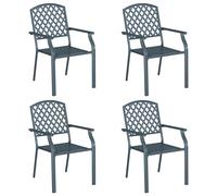 Garden Chair Anthracite Steel Outdoor Armchair Stackable Seating Patio vidaXL