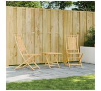 Garden Chair Bamboo Natural Foldable 46x66x99cm Outdoor Patio Dining Seat 2 pcs