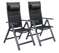 Garden Chair Bern Premium 2Pcs Set Anthracite Padded