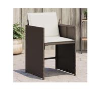 Garden Chair Brown 50.5x54x79cm PE Rattan Steel Frame Thick Cushions Removable.