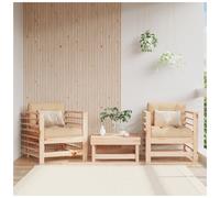 Garden Chair Brown Solid Pine Wood 63.5x57.5x60 cm Modular Outdoor Plus