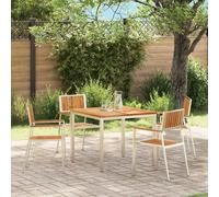 Garden Chair Brown Solid Teak Wood 56x54.5x87 cm Outdoor Patio Dining Seat 4pcs