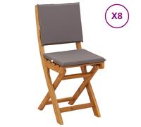 Bistro Chair Natural Solid Acacia 40x42x85cm Foldable Oiled Rustic Outdoor 8pcs.