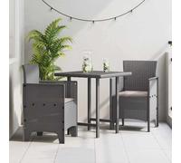 Garden Chair Light Grey PP Rattan-Effect Outdoor 53x49x85 cm Stackable Set of 2