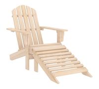 Garden Adirondack Chair with Ottoman Solid Fir Wood