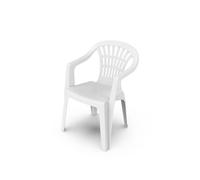 Garden Chair Monoblock Lyra White Stackable Bistro Stacking Armchair Balcony