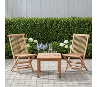 Garden Chair Natural Solid Teak Foldable Outdoor 47.5x61x89cm Patio for 2 Adults