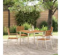Garden Chair Oil Natural 56x54.5x87cm Solid Acacia Wood Stainless Steel 4pcs Set