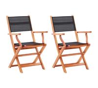 Garden Chair Outdoor Chair Seat Solid Eucalyptus Wood and Textilene vidaXL