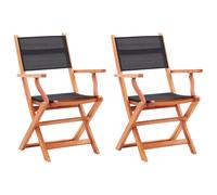 Garden Chair Outdoor Chair Seat Solid Eucalyptus Wood and Textilene vidaXL