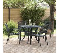 Garden Chair Anthracite Steel Outdoor Armchair Stackable Seating Patio vidaXL