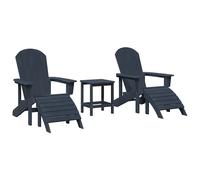 vidaXL Garden Chair 3 pcs Navy Polyethylene
