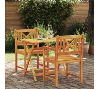 Garden Chair Set 2pc Natural Solid Acacia Wood Oiled 56x55.5x90cm Outdoor w/Arm