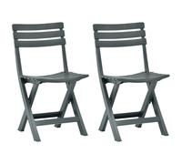 Garden Chair Set 2pcs Foldable Green Plastic 44x41x78cm Patio Weather-Resistant