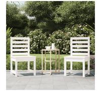 Garden Chair Set 2pcs Solid Pine Wood White Pine Outdoor Patio 50x48x91.5cm