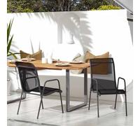 Garden Chair Set 2pcs Steel Textilene Black/Anthracite 51x66x88cm Outdoor Seats