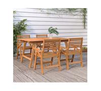 Garden chair set 4 pcs solid acacia wood 58x58x87 cm. natural oil finish outdoor